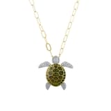 Dream Jungle Collection Yellow Plated Pave Stone Sea Turtle Silver N 2