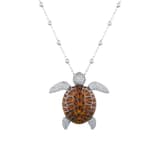 Dream Jungle Collection Brown Enamel Sea Turtle Silver Necklace 2