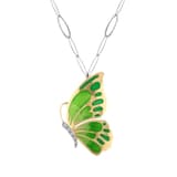 Le Jardin Handcrafted Stone-Embellished Butterfly Necklace with Green Enamel Detail 1