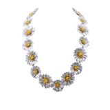 Flowers Koleksiyonu Çoklu Çiçek Formlu Altın Detaylı Gümüş Kolye 2