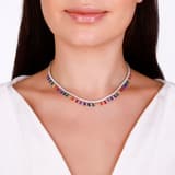 Rainbow Koleksiyonu Beyaz Altın Pırlanta ve Renkli Safir Kolye 1
