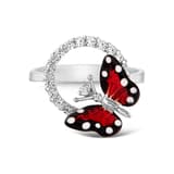 Monarch Butterfly Koleksiyonu Renkli Kelebek Detaylı Çoklu Bant Yüzük 3