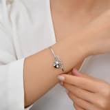 Ladybee Collection Open-Ended Ladybug and Leaf Design Silver Bangle 3