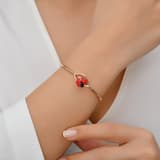 Ladybee Collection Rose Plated Red Enamel Ladybug Silver Bracelet 2