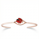 Ladybee Collection Rose Plated Red Enamel Ladybug Silver Bracelet 1