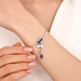 Lucky Gems Koleksiyonu Lapis Taşlı ve İncili Sallantılı Gümüş Bileklik 3