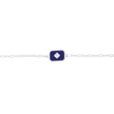 Lucky Gems Koleksiyonu Lapis Taşlı Dikdörtgen Plaka Gümüş Bileklik 2