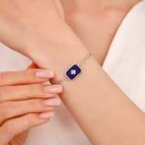 Lucky Gems Koleksiyonu Lapis Taşlı Dikdörtgen Plaka Gümüş Bileklik 3