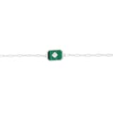 Lucky Gems Koleksiyonu Malahit Taşlı Dikdörtgen Plaka Gümüş Bileklik 2
