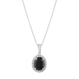 Gift Koleksiyonu Oval Siyah Taşlı Gümüş Kolye 2