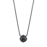 Black Magic Koleksiyonu Modern Altıgen Tasarım Gümüş Kolye 2