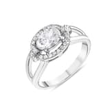 Gift Koleksiyonu Beyaz Rengi Oval Kristal Taşlı Gümüş Yüzük 1