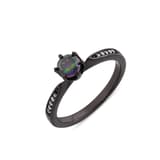 Black Magic Koleksiyonu Minimalist Siyah Gümüş Yüzük 2