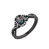 Black Magic Koleksiyonu Oval Taşlı Siyah Gümüş Yüzük 2