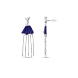 Lucky Gems Koleksiyonu Lapis Mineli Zincir Püsküllü Gümüş Küpe 1