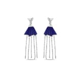 Lucky Gems Koleksiyonu Lapis Mineli Zincir Püsküllü Gümüş Küpe 2