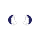 Lucky Gems Koleksiyonu Lapis Taşlı Hilal Tasarım Gümüş Küpe 2