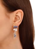 Lucky Gems Koleksiyonu Lapis Taşlı ve İncili Sallantılı Gümüş Küpe 3