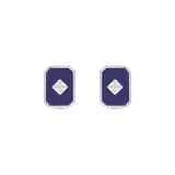 Lucky Gems Koleksiyonu Lapis Taşlı Dikdörtgen Gümüş Küpe 2
