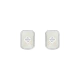 Lucky Gems Koleksiyonu Sedef Taşlı Dikdörtgen Gümüş Küpe 2