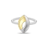 Gift Koleksiyonu İki Renkli Kıvrımlı Modern Gümüş Yüzük 2