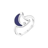 Lucky Gems Koleksiyonu Lapis Taşlı Hilal Figürlü Gümüş Yüzük 1