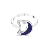 Lucky Gems Koleksiyonu Lapis Taşlı Hilal Figürlü Gümüş Yüzük 2
