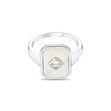 Lucky Gems Koleksiyonu Dikdörtgen Sedef Taşlı Dikdörtgen Gümüş Yüzük 2