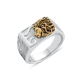 Bravoman Collection Gold Detailed Lion Figurine Ring 2