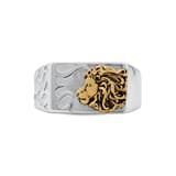 Bravoman Collection Gold Detailed Lion Figurine Ring 3