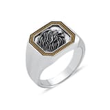 Bravoman Collection Lion Figurine Geometric Ring 2