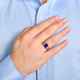 Bravoman Collection Lapis Stone Octagonal Ring 1