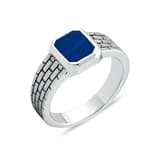 Bravoman Collection Lapis Stone Octagonal Ring 2