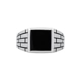Bravoman Collection Black Stone Geometric Ring 3