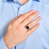 Bravoman Collection Black Stone Geometric Ring 1