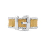 Bravoman Collection Gold-Tone Mesh Ring with Buckle Detail 3