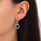 Gift Koleksiyonu Oval Kesim Siyah Taşlı Sallantılı Küpe 1