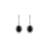 Gift Koleksiyonu Oval Kesim Siyah Taşlı Sallantılı Küpe 2