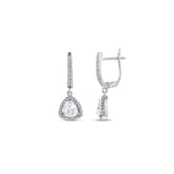 Серьги-подвески Gift Collection с розовым камнем огранки «триллион» 3