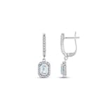 Серьги-подвески из коллекции Gift с белыми камнями багетной огранки 2