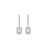Серьги-подвески из коллекции Gift с белыми камнями багетной огранки 3