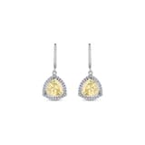Серьги-подвески Gift Collection с желтым камнем огранки «триллион» 3