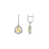 Серьги-подвески Gift Collection с желтым камнем огранки «триллион» 2