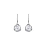 Серьги-подвески Gift Collection с белыми камнями огранки «триллион» 3