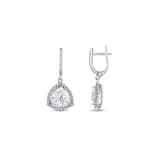 Серьги-подвески Gift Collection с белыми камнями огранки «триллион» 2