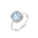 Кольцо Gift Collection с синим камнем багетной огранки 3