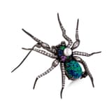 Spider Opalit Taşlı Siyah Rodyumlu Kolye & Broş 1