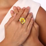 Heaven Collection Yellow Floral Motif Stone Ring 1