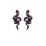 Dream Jungle Koleksiyonu Pembe Taşlı Yılan Küpe 2