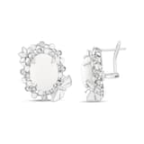 White Dreams Collection Large White Stone and Floral Detail Earrings 3